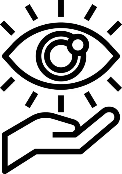 Gesten Optisches Vision Symbol Umriss Stil — Stockvektor