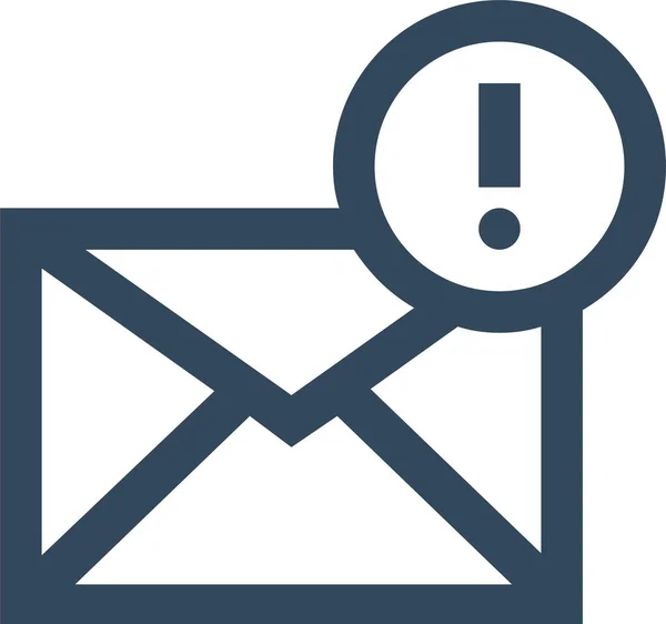 Alerte Mail Avertissement Email Icône Email Dans Style Contour — Image vectorielle