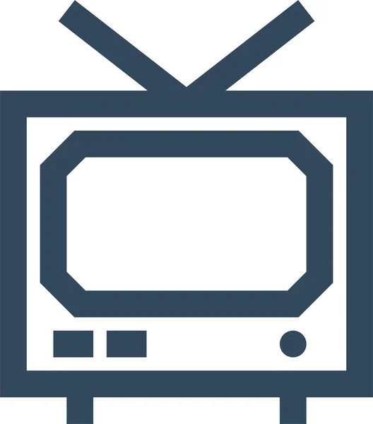 Silhouette Télévision Icône Signe Symbole Dans Style Contour — Image vectorielle