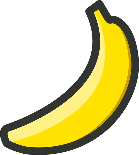 Plátano Alimento Fruta Icono Estilo Contorno Lleno — Archivo Imágenes Vectoriales