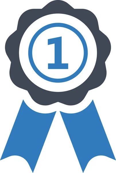 Achievement Award First Place Icon Flat Style — Stock Vector