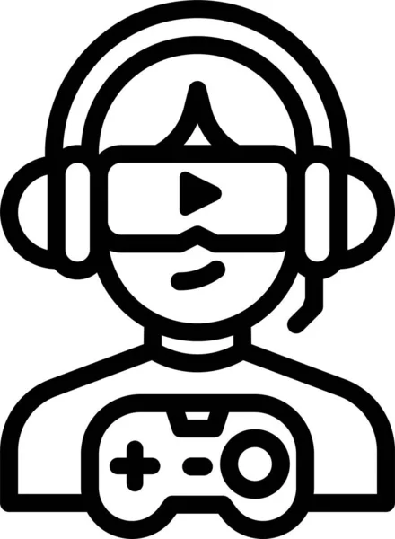 Gamer People Headset Icon — Stock Vector