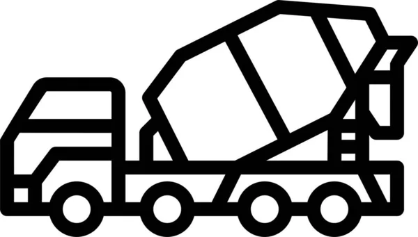Camion Mélangeur Béton Icône — Image vectorielle