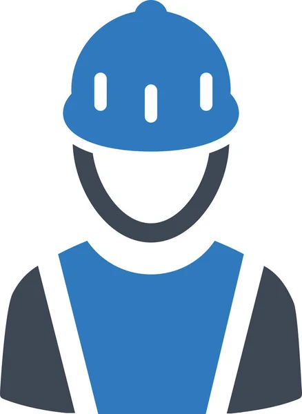 Builder Contractor Worker Icon Solid Style — Stock Vector