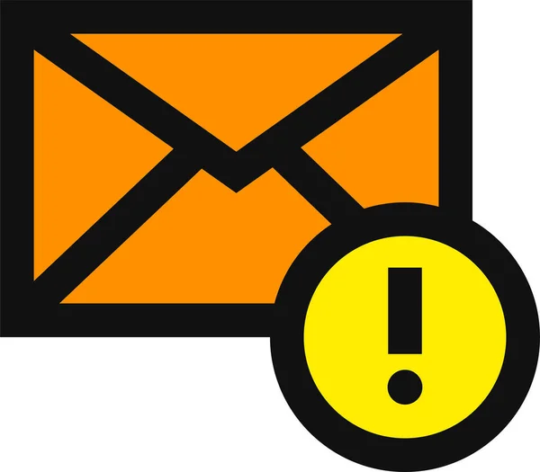 Alerte Alerte Mail Avertissement Icône Dans Style Contour Rempli — Image vectorielle