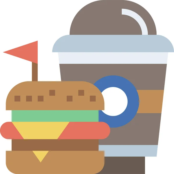 Burger Drink Γρήγορο Εικονίδιο Στην Κατηγορία Τουρισμού Ξενοδοχεία Φιλοξενία — Διανυσματικό Αρχείο