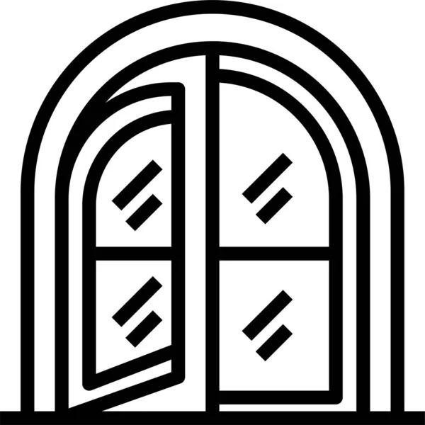 Εικονίδιο Ξύλου Καμπύλης Πόρτας — Διανυσματικό Αρχείο