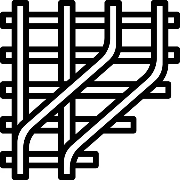 Interruptor Rieles Icono Ferroviario — Vector de stock