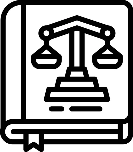 Icono Corte Legal Estilo Esquema — Vector de stock