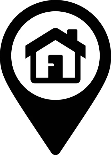 Address Home House Icon Solid Style — Stock Vector
