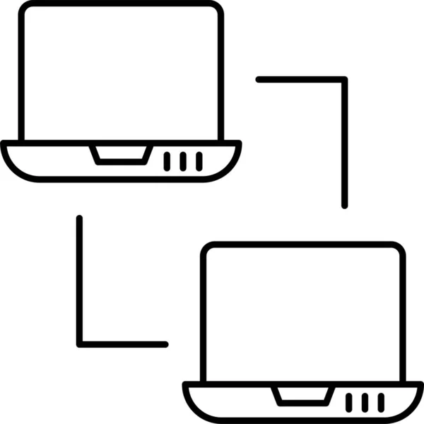 Icono Compartir Portátil Archivos — Vector de stock