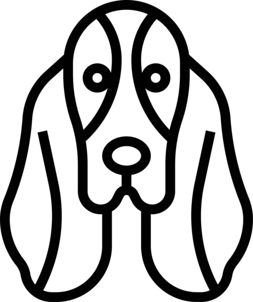 Hound Basset Zoology Icon Outline Style — Stock Vector