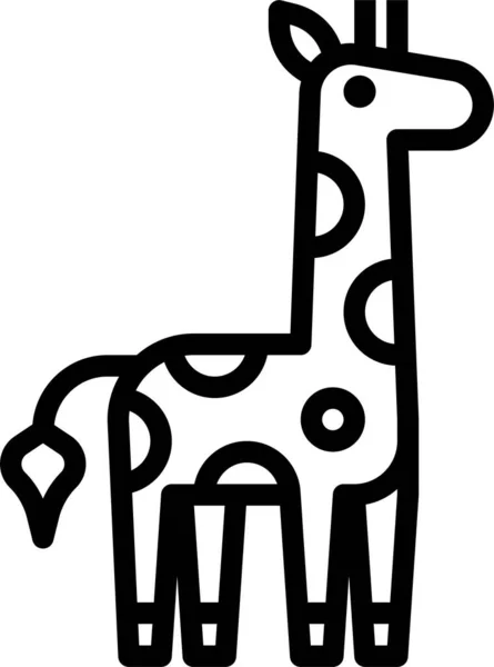 Dier Giraffe Koninkrijk Pictogram Omtrek Stijl — Stockvector