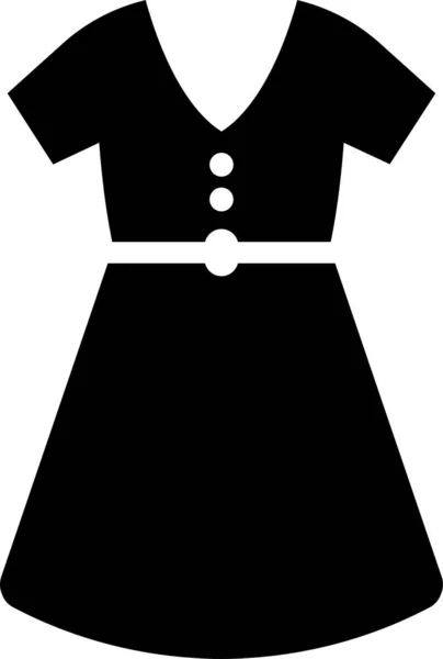 Vrouw Kleding Jurk Pictogram Solide Stijl — Stockvector