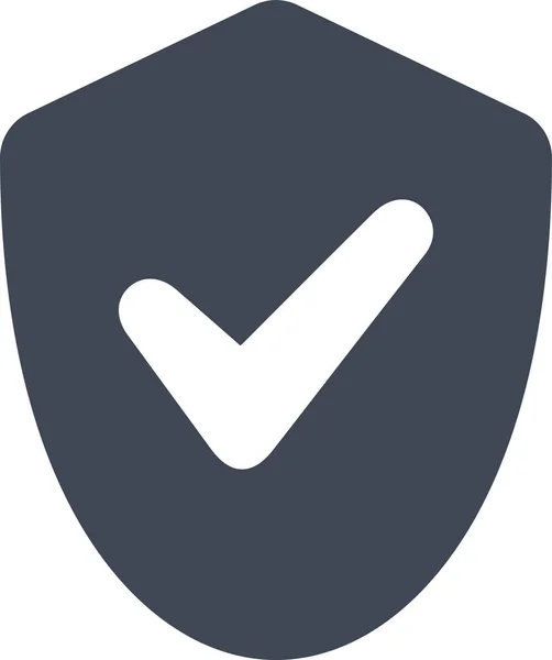 Ochrana Zabezpečená Ikona Ověření Pevném Stylu — Stockový vektor
