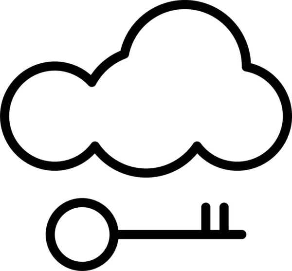 Ícone Chave Nuvem Acesso Estilo Esboço — Vetor de Stock