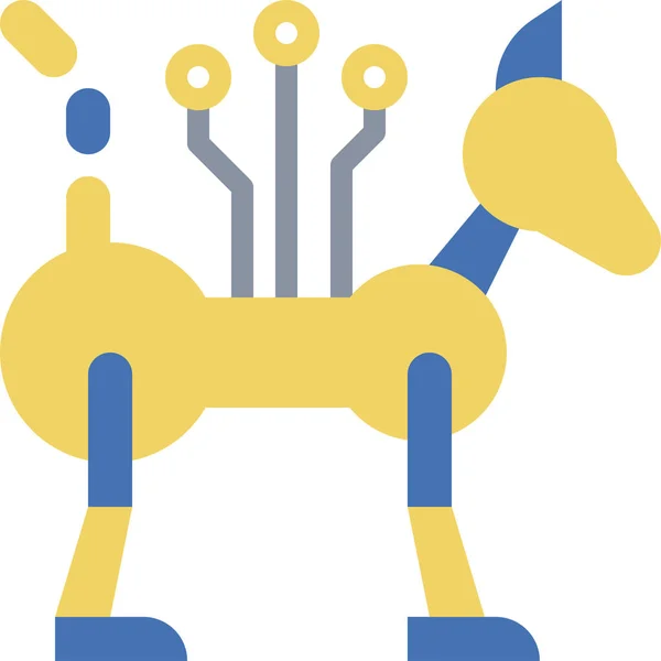 Ηλεκτρονικό Εικονίδιο Σκύλου Υπολογιστή Επίπεδη Στυλ — Διανυσματικό Αρχείο