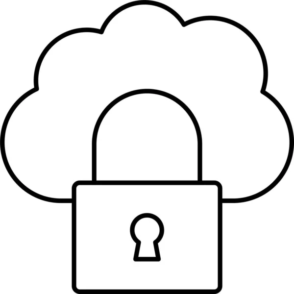 Icône Verrouillage Cloud Sécurisé — Image vectorielle