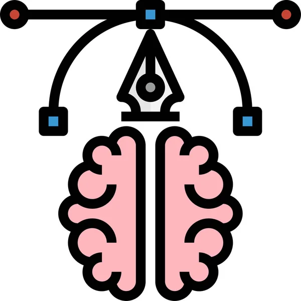 Potential Brain Plan Icon Filled Outline Style — Stock Vector
