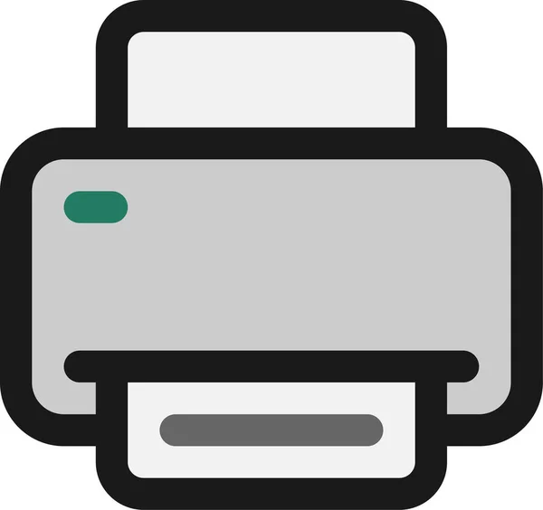 Иконка Файла Печати Принтера Стиле Заполненного Контура — стоковый вектор
