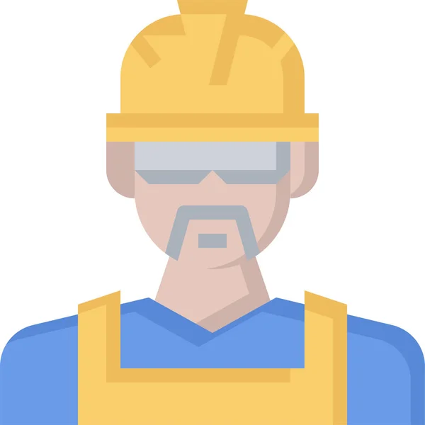 Avatar Job Man Icon Flat Style — Stock Vector