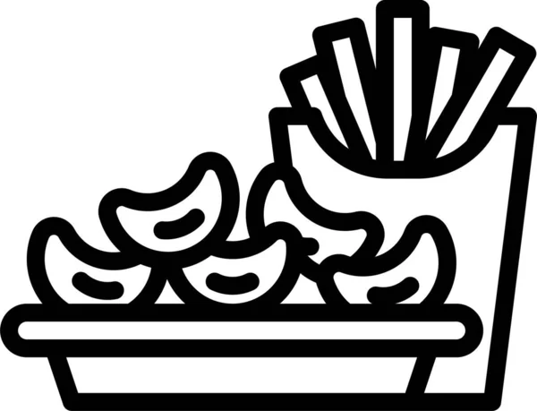Snacks Icône Seau Junkfood — Image vectorielle