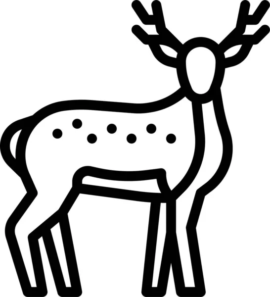トナカイ鹿冬のアイコン — ストックベクタ