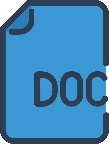 Doc Icono Extensión Del Documento Estilo Esquema Rellenado — Vector de stock