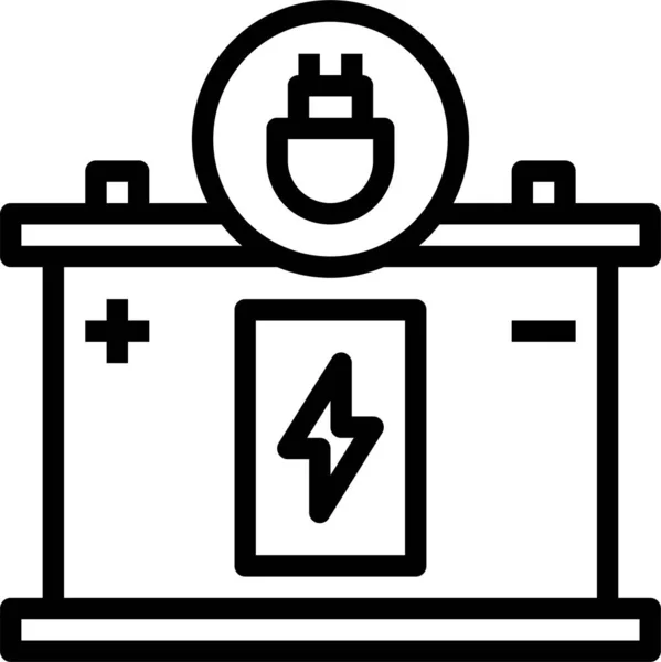 概要スタイルのバッテリ充電電子アイコン — ストックベクタ