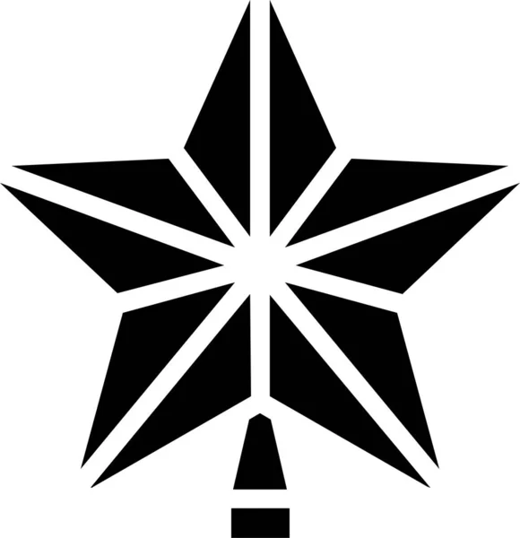 Yıldız Noel Ağacı Simgesi Katı Stil — Stok Vektör