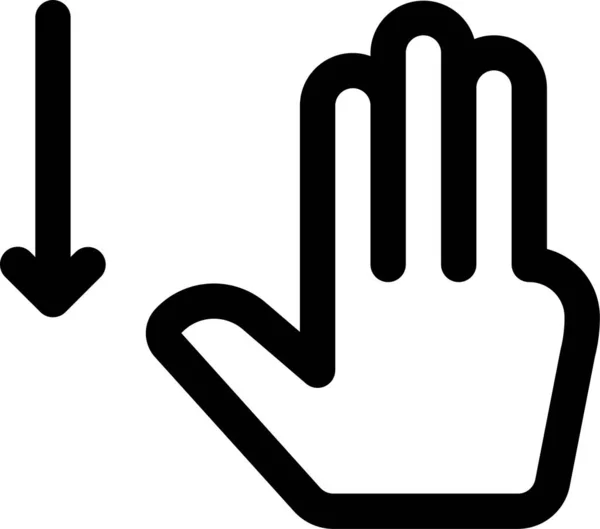 Ner Finger Snärta Ikon — Stock vektor