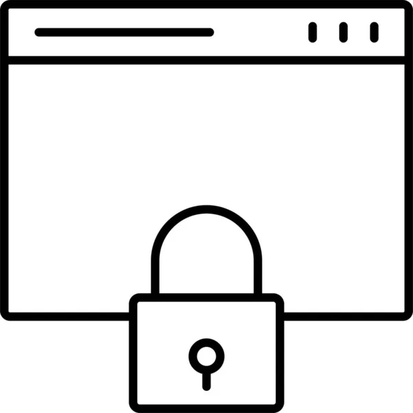 Browser Internet Lock Icon — Stock Vector