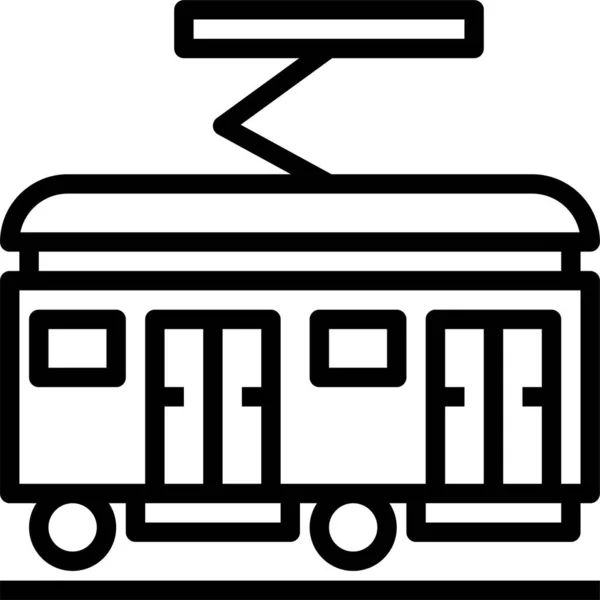 Veřejná Tramvajová Ikona — Stockový vektor