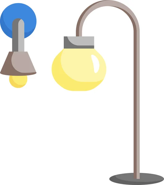 Lamp Illumination Furniture Icon — Stock Vector