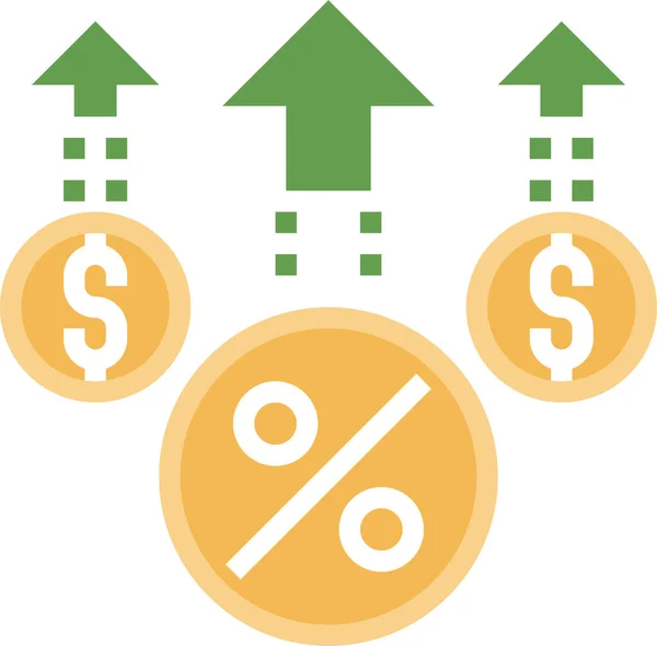 Icona Finanziaria Economica Contabile Stile Piatto — Vettoriale Stock