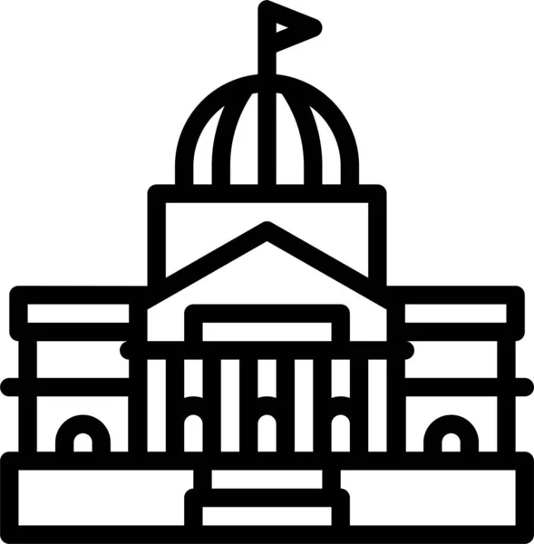 Capital City Hall Icon Outline Style —  Vetores de Stock