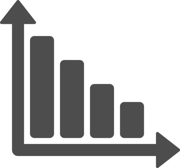 Eje Icono Gráfico Negocio Estilo Sólido — Vector de stock