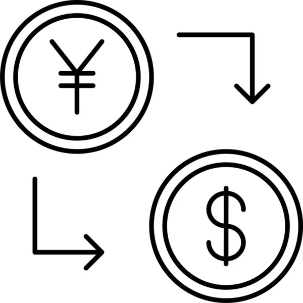 Valuta Överföring Pengar Ikon — Stock vektor