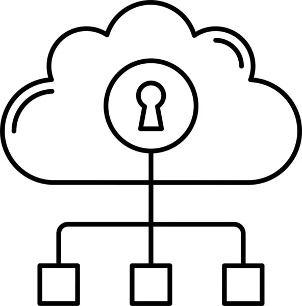 Значок Хмари Мережевого Блокування — стоковий вектор