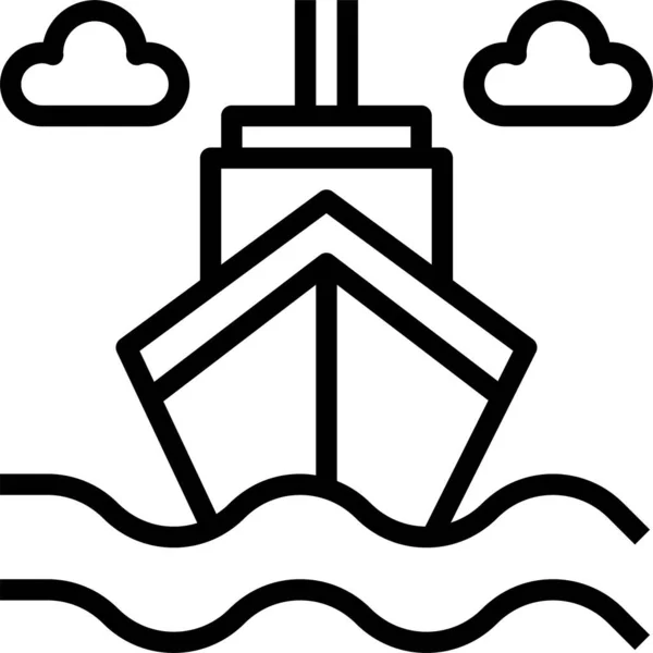 Bootskreuzer Sea Icon Umriss Stil — Stockvektor