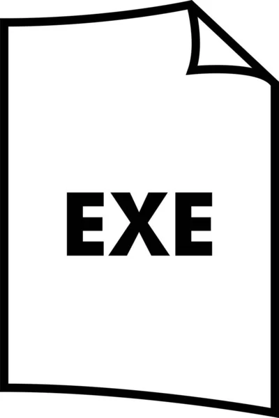 Exe Icône Format Extension Dans Style Contour — Image vectorielle