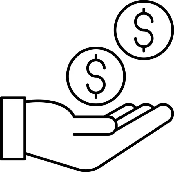 Betala Dollar Hand Ikon — Stock vektor