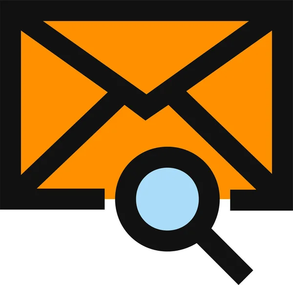 Rechercher Email Boîte Réception Trouver Icône Dans Style Rempli Contour — Image vectorielle
