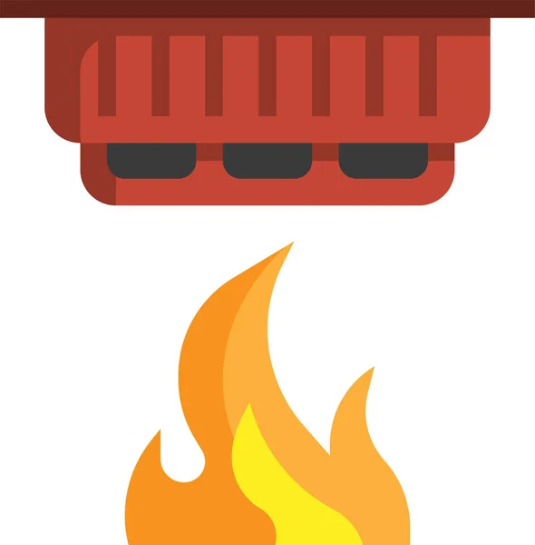 Ikona Bezpieczeństwa Czujnika Pożaru — Wektor stockowy