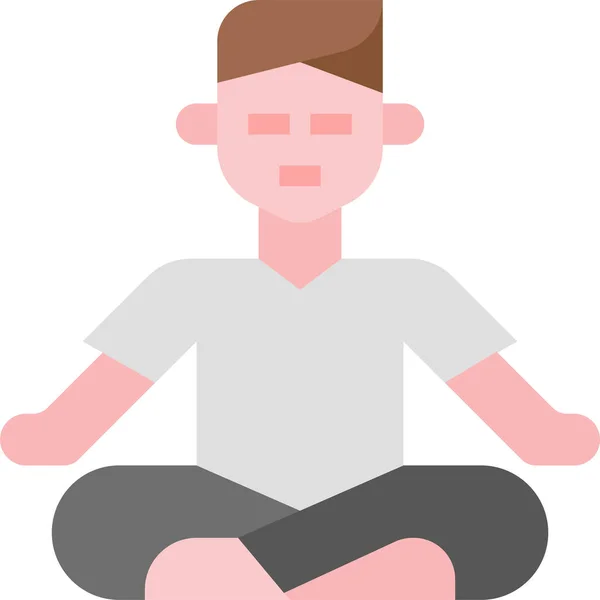 Calma Meditar Ícone Meditação Estilo Plano —  Vetores de Stock