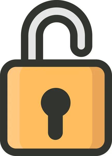 Lock Private Protect Icon Filled Outline Style — Stock Vector