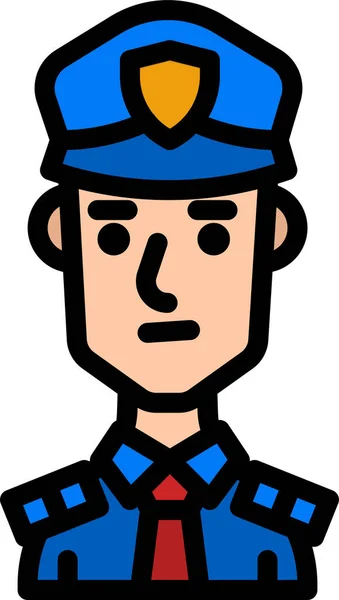 Police Security Guard Icon Filled Outline Style — Stock Vector