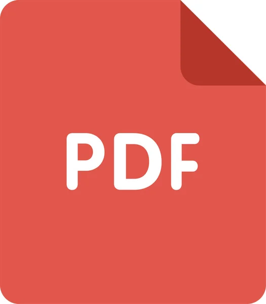 Pdf Document Adobe Icône Style Plat — Image vectorielle