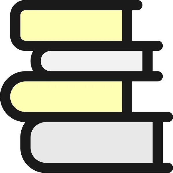 Book Library Reference Icon Filled Outline Style — Stock Vector