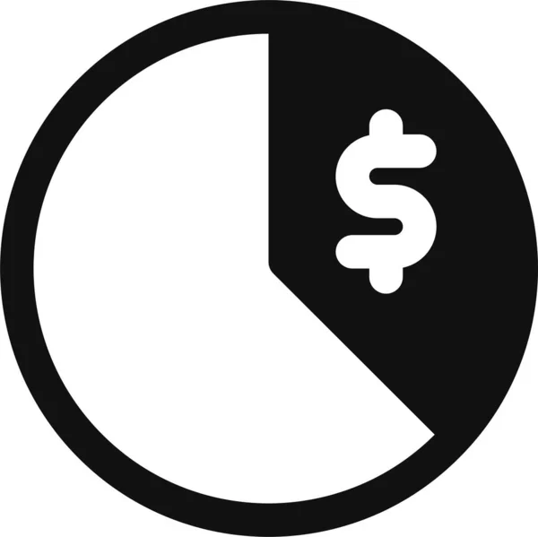 Graphique Analytique Icône Dollar Dans Style Solide — Image vectorielle